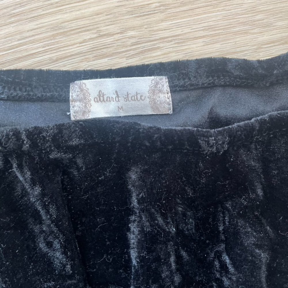 ** Altar’d State Marina Black Velvet Bodysuit Size medium - Picture 6 of 11